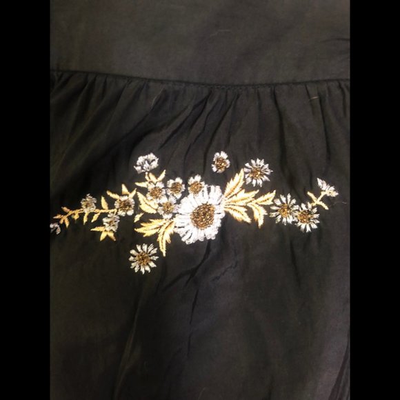 Anthropologie Odille silk beaded floral skirt - Picture 4 of 11
